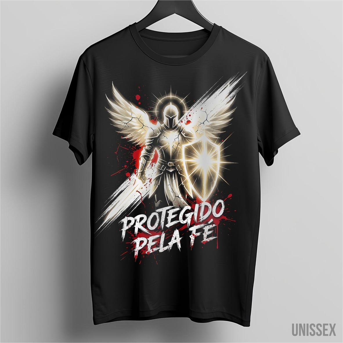 Nome do produto: Camiseta Protegido pela Fé: A Armadura de Luz