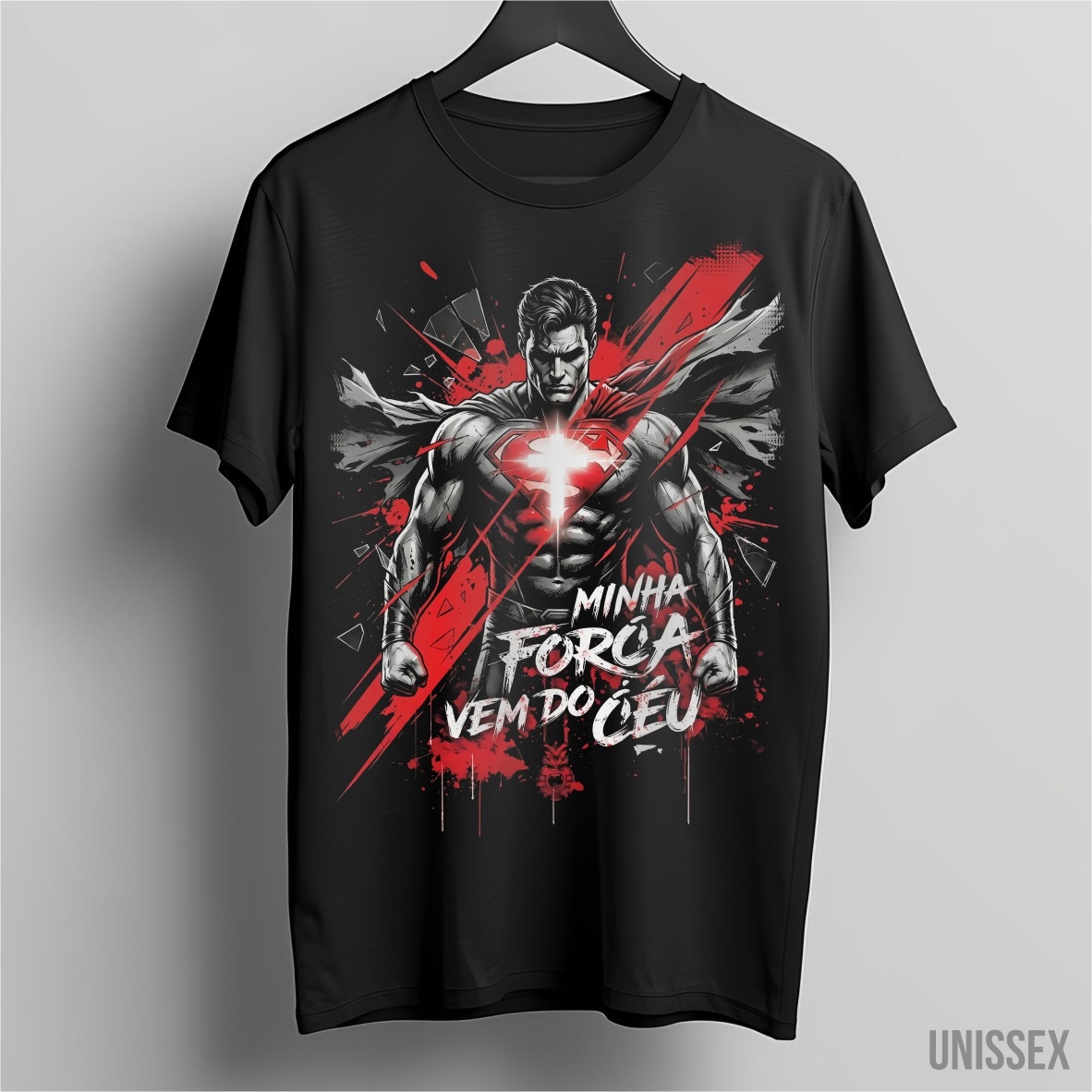 Nome do produto: Camiseta Man of Faith: Minha Força vem do Céu