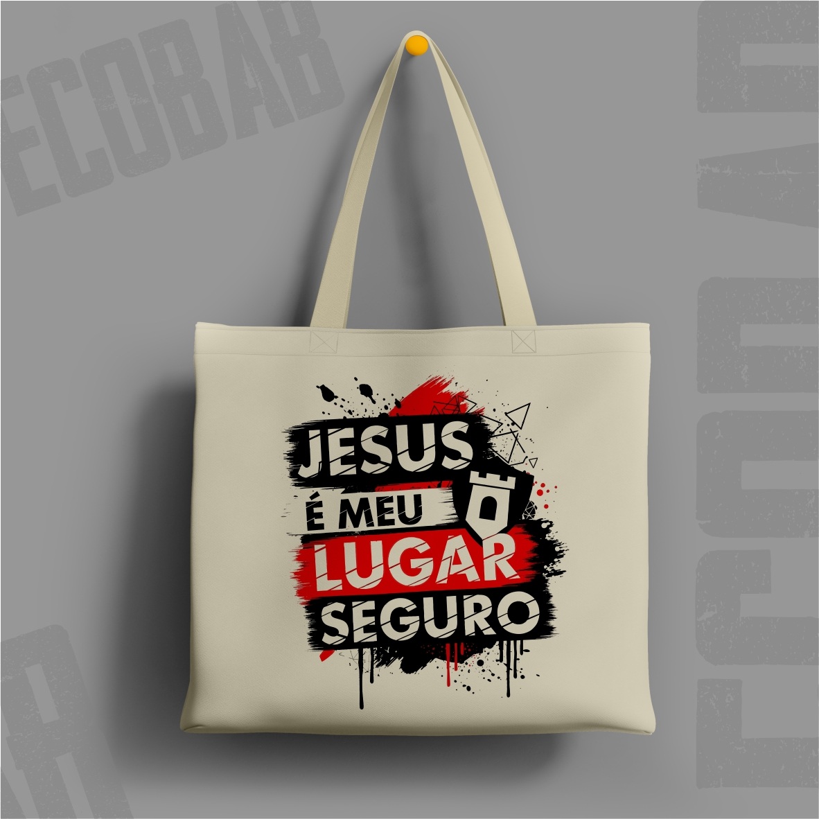 Nome do produto: Ecobag Jesus Lugar Seguro: Refúgio e Fortaleza