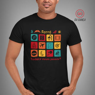 Nome do produto Camiseta de Dança - Passos de Forró