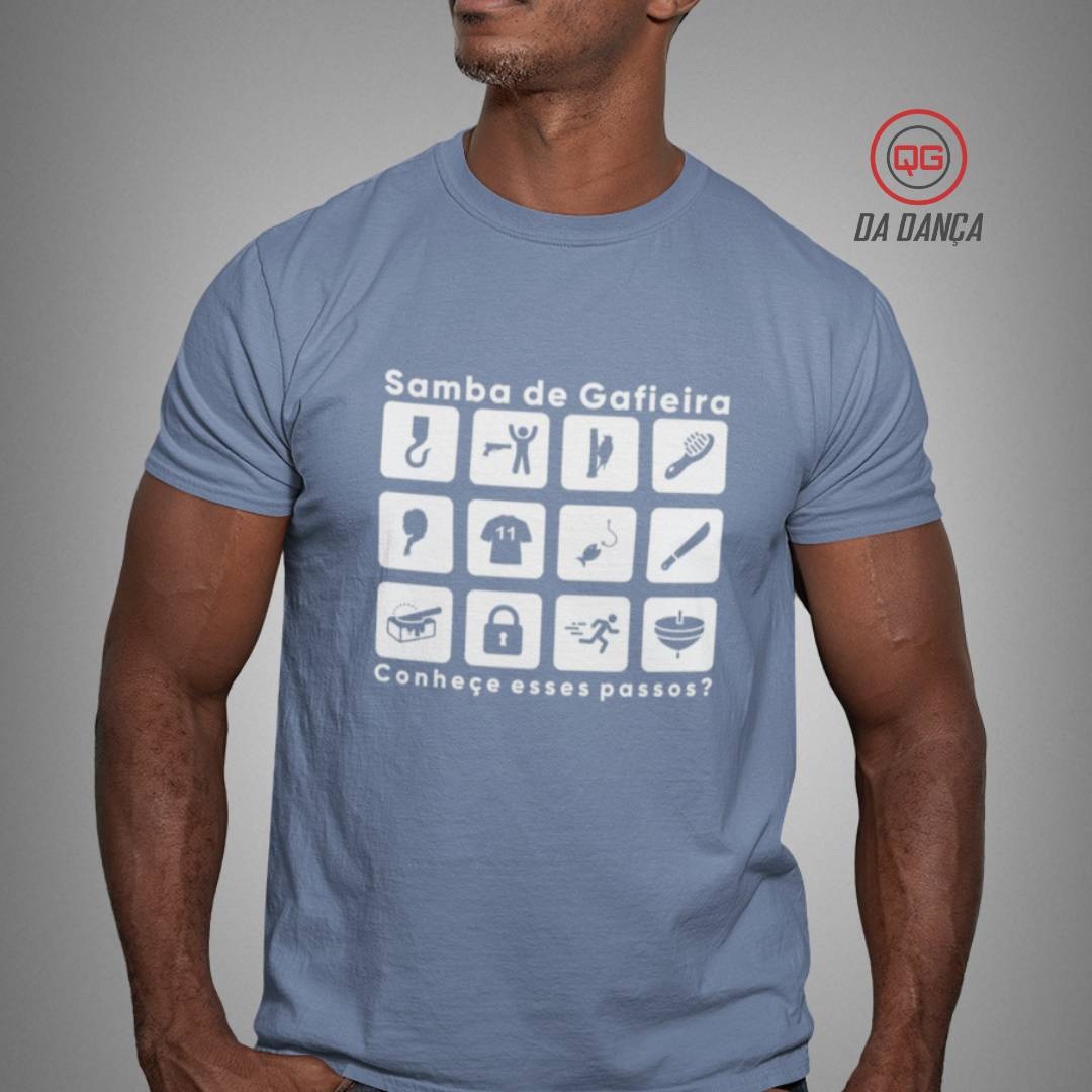 Nome do produto: Camiseta de Dança - Passos de Samba (estonada)