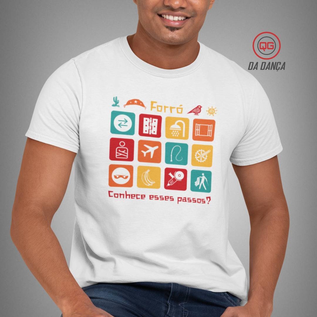 Nome do produto: Camiseta de Dança - Passos de Forró