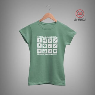 Nome do produto Camiseta de Dança Feminina - Passos de Samba (estonada)