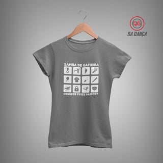 Nome do produto Camiseta de Dança Feminina - Passos de Samba (estonada)