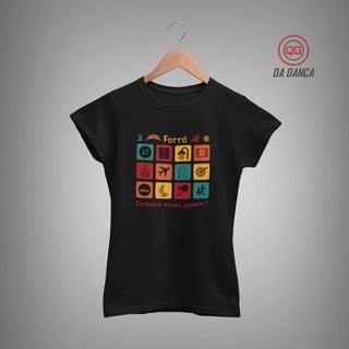 Nome do produto Camiseta de Dança Feminina - Passos de Forró
