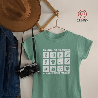 Nome do produto Camiseta de Dança Feminina - Passos de Samba (estonada)
