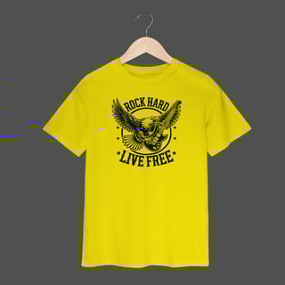 Nome do produto Camiseta Infantil (2 a 8) | Rock Hard - Live Free