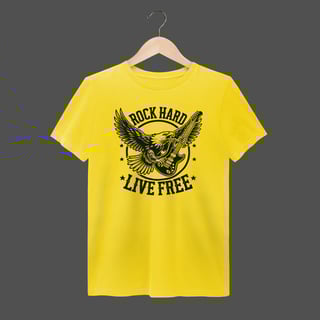 Nome do produto Camiseta Estonada | Rock Hard - Live Free