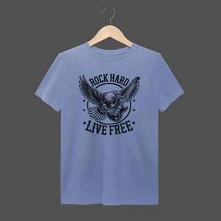 Nome do produto Camiseta Estonada | Rock Hard - Live Free
