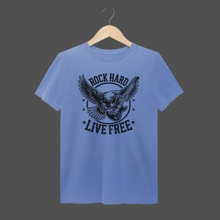 Nome do produto Camiseta Estonada | Rock Hard - Live Free