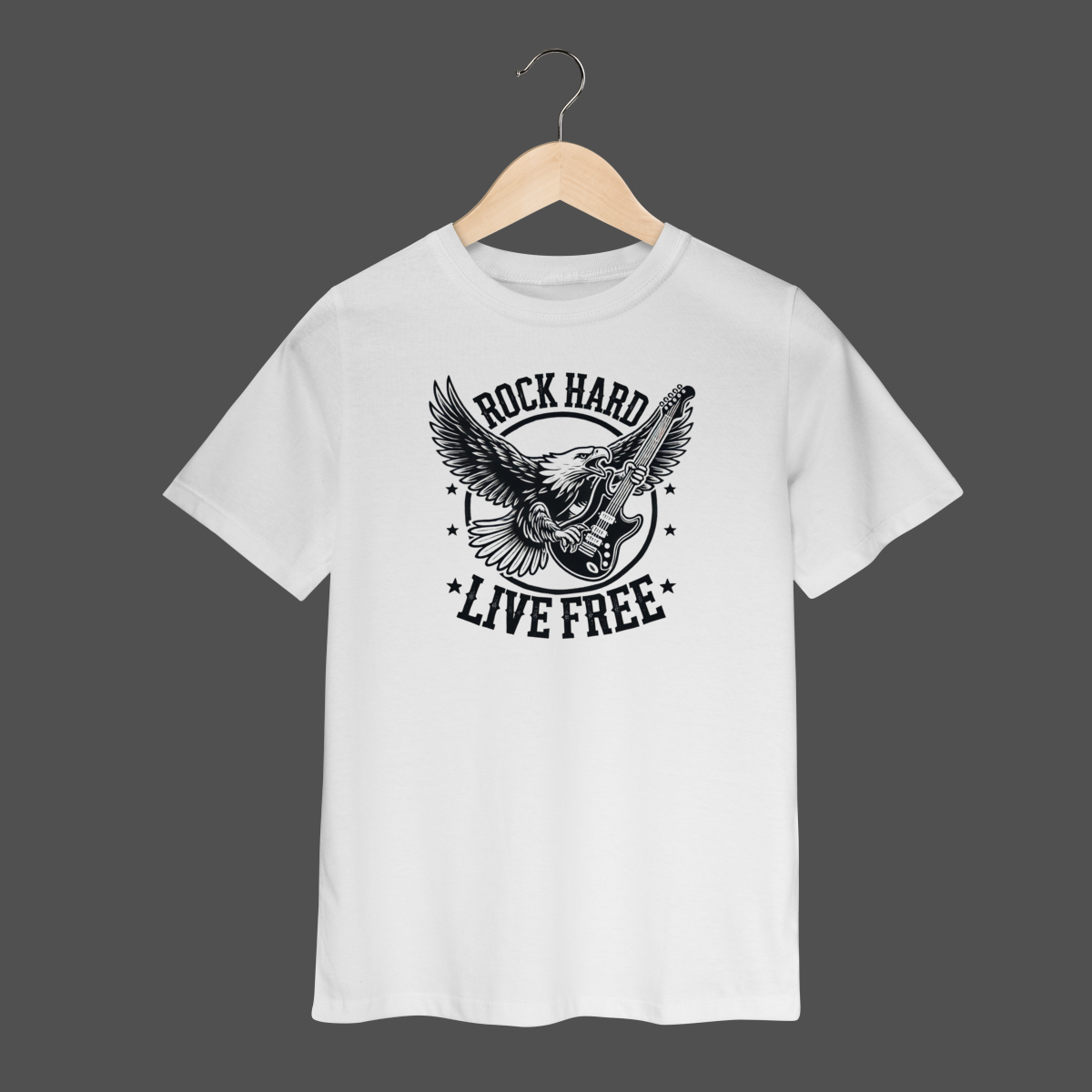Nome do produto: Camiseta Infantil (2 a 8) | Rock Hard - Live Free