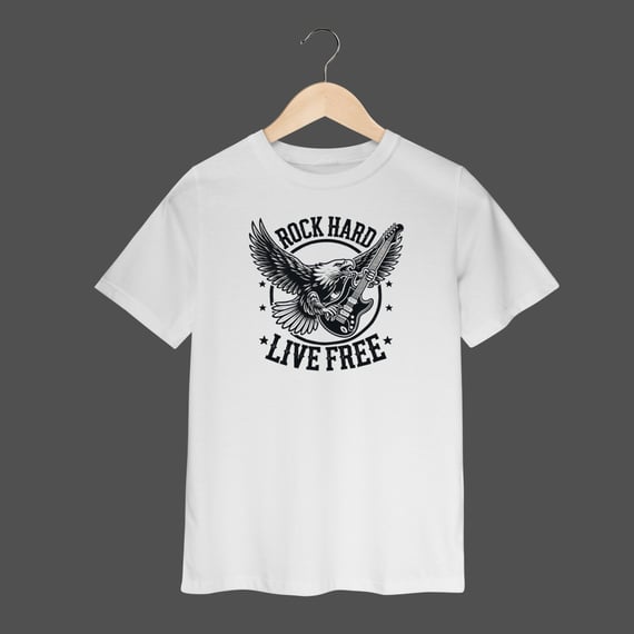Camiseta Infantil (2 a 8) | Rock Hard - Live Free
