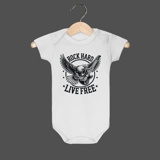 Nome do produto Body Infantil | Rock Hard - Live Free