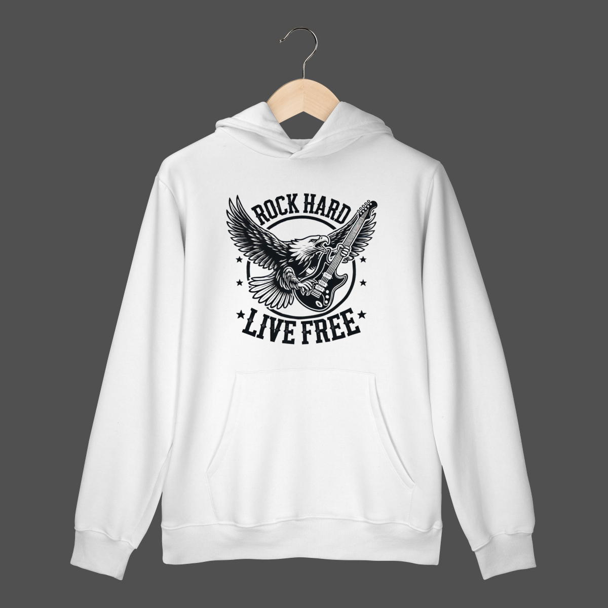 Nome do produto: Moletom Canguru Prime | Rock  Hard - Live Free