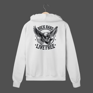 Nome do produto Moletom C/ Zíper Prime | Rock Hard - Live Free