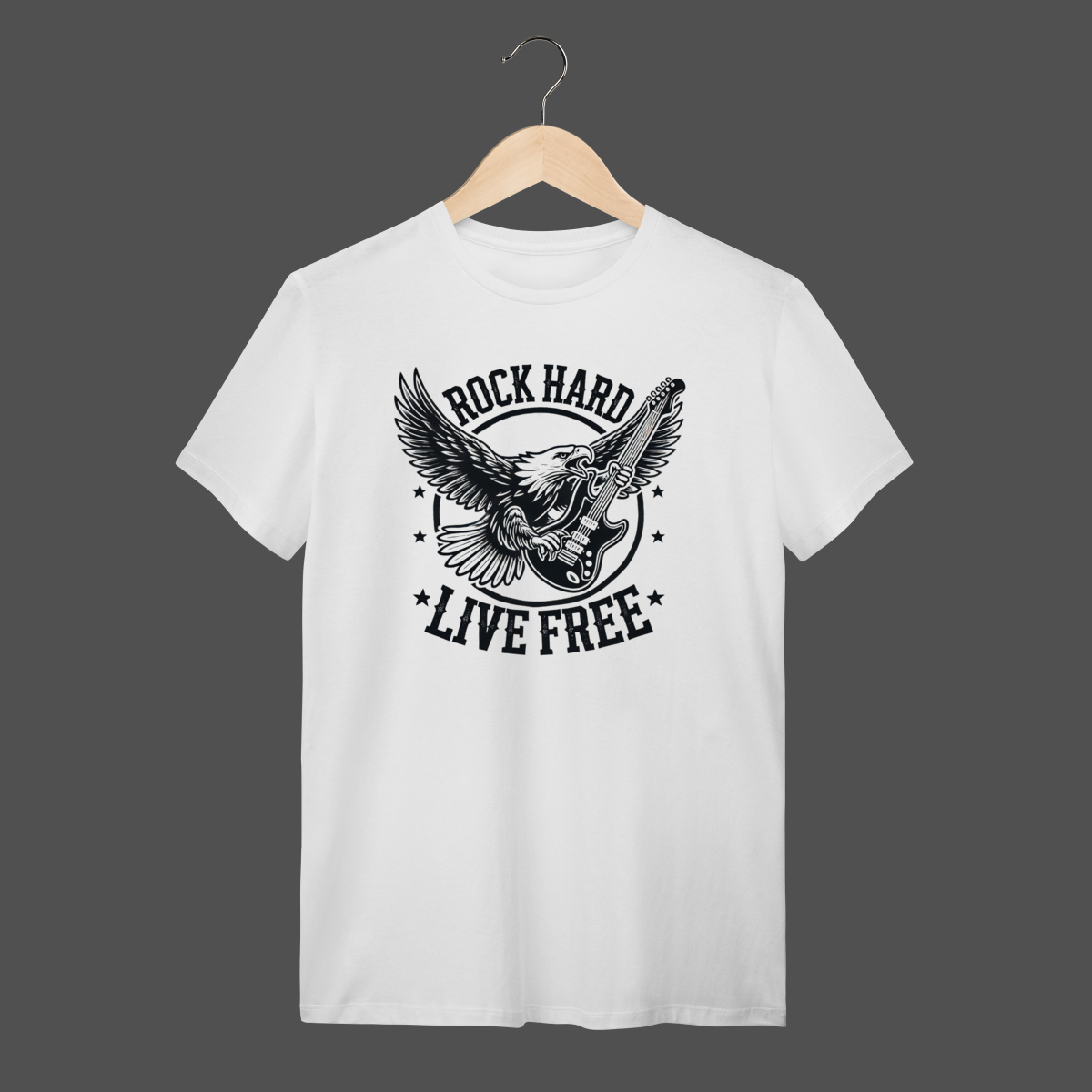 Nome do produto: Camiseta Quality | Rock Hard - Live Free