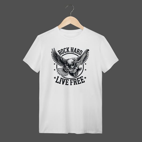 Camiseta Quality | Rock Hard - Live Free