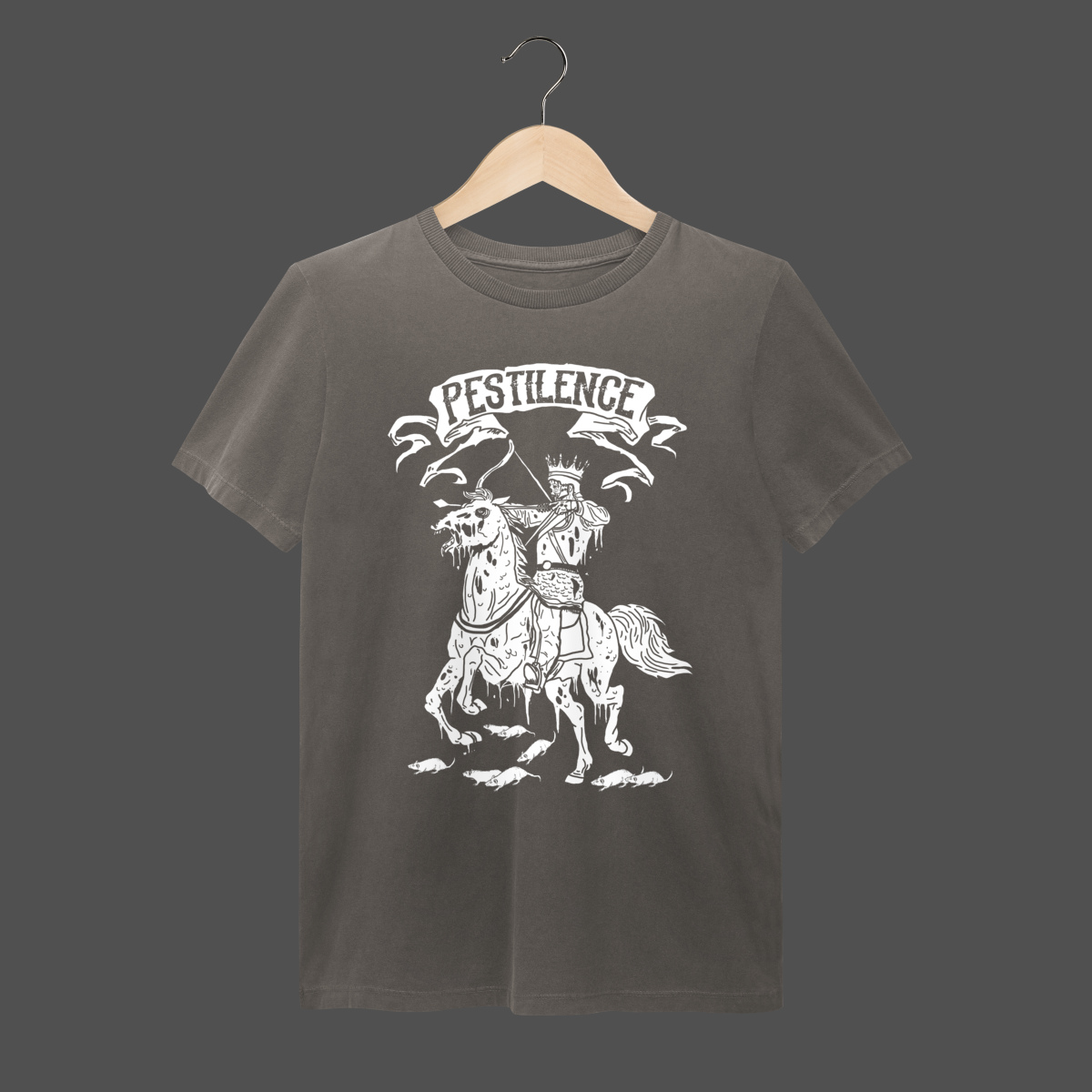 Nome do produto: Camiseta Estonada | Pestilence – Horseman of the Apocalypse
