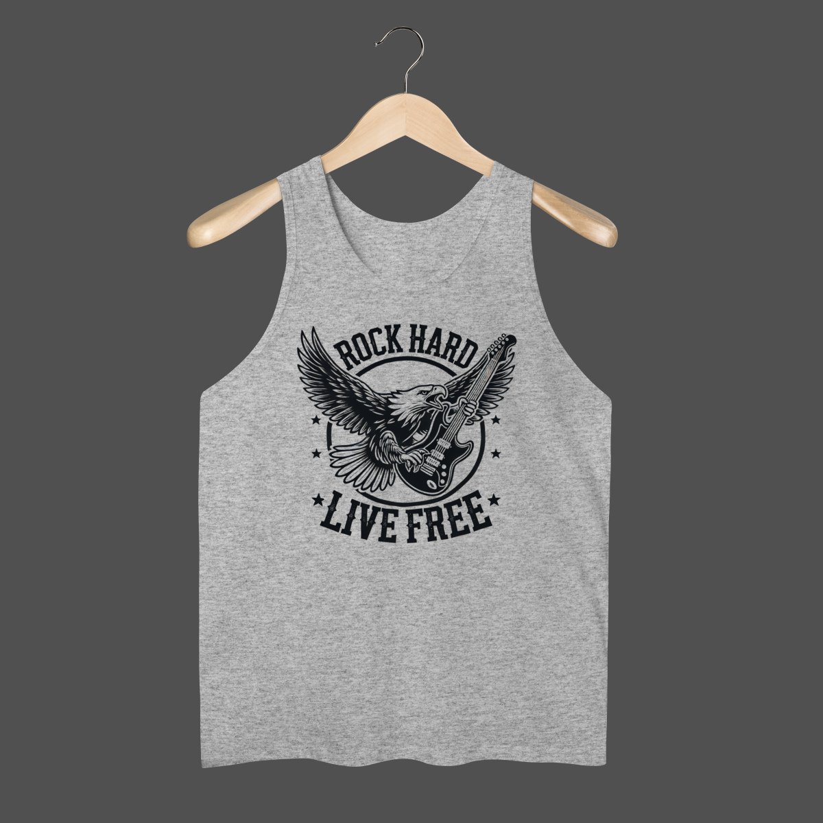 Nome do produto: Regata Quality | Rock Hard - Live Free