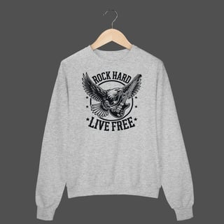 Nome do produto Moletom Fechado Prime | Rock Hard - Live Free