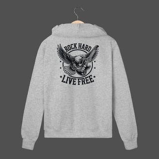 Nome do produto Moletom C/ Zíper Prime | Rock Hard - Live Free
