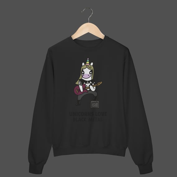 Moletom Fechado Prime | Unicorns Love Black Metal