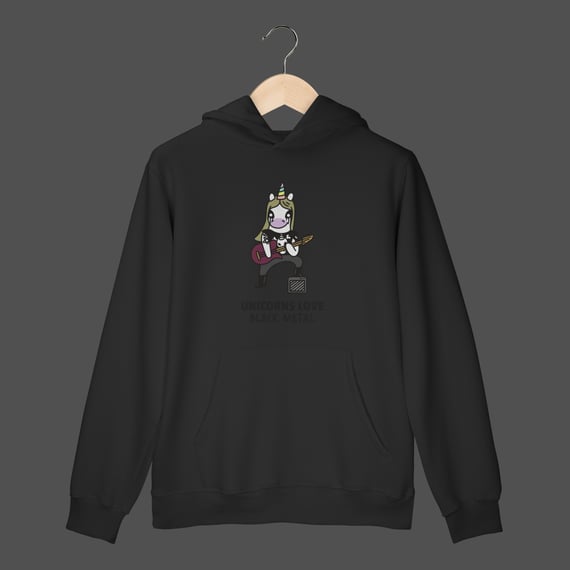 Moletom Canguru Prime | Unicorns Love Black Metal