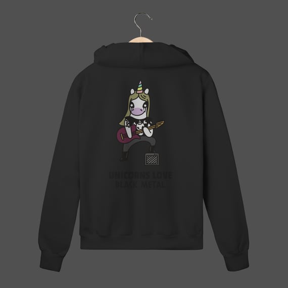 Moletom C/ Zíper Prime | Unicorns Love Black Metal