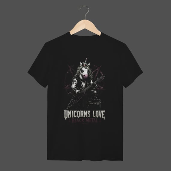 Camiseta Quality | Unicorns Love Black Metal