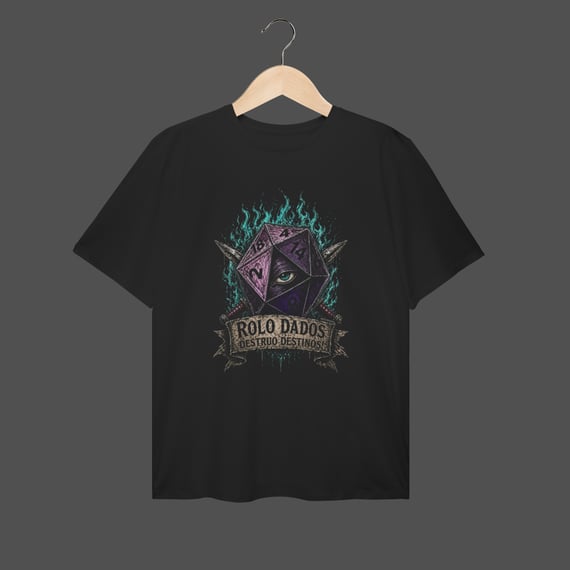 Camiseta Plus Size | Rolo Dados - Destruo Destinos!