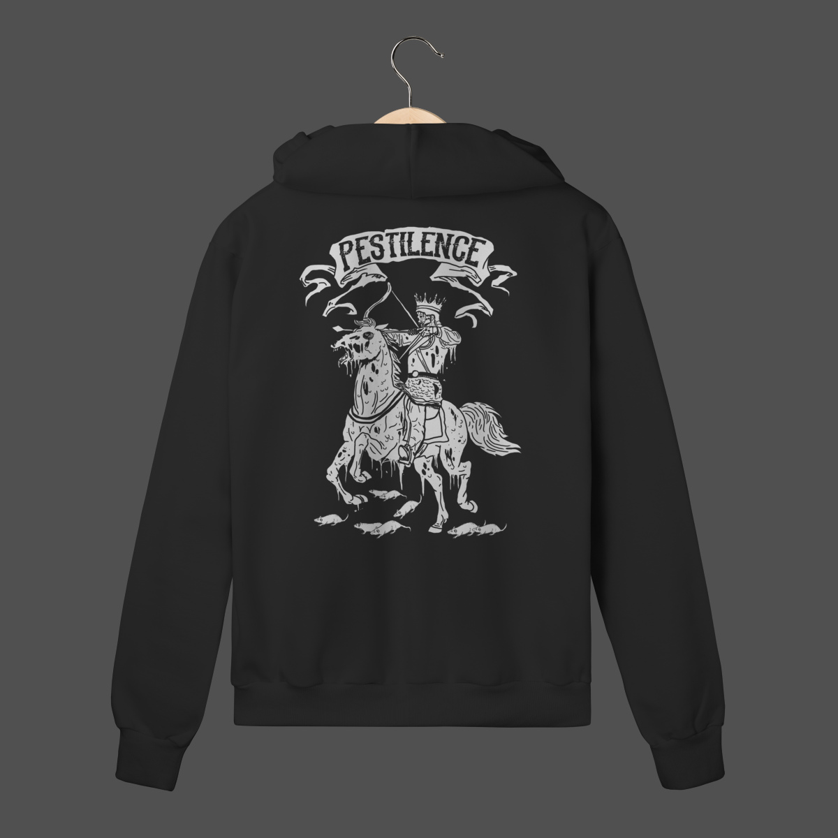 Nome do produto: Moletom C/ Zíper Prime | Pestilence – Horseman of the Apocalypse