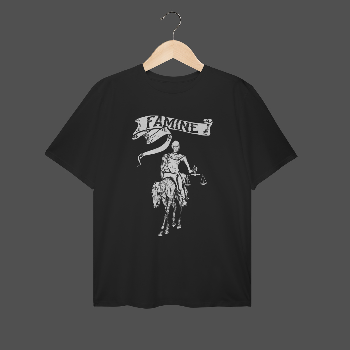 Nome do produto: Camiseta Plus Size | Famine – Horseman of the Apocalypse