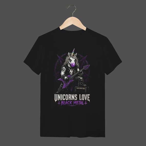 Camiseta Quality | Unicorns Love Black Metal