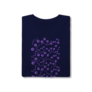 Nome do produto Camiseta - Patinhas roxa