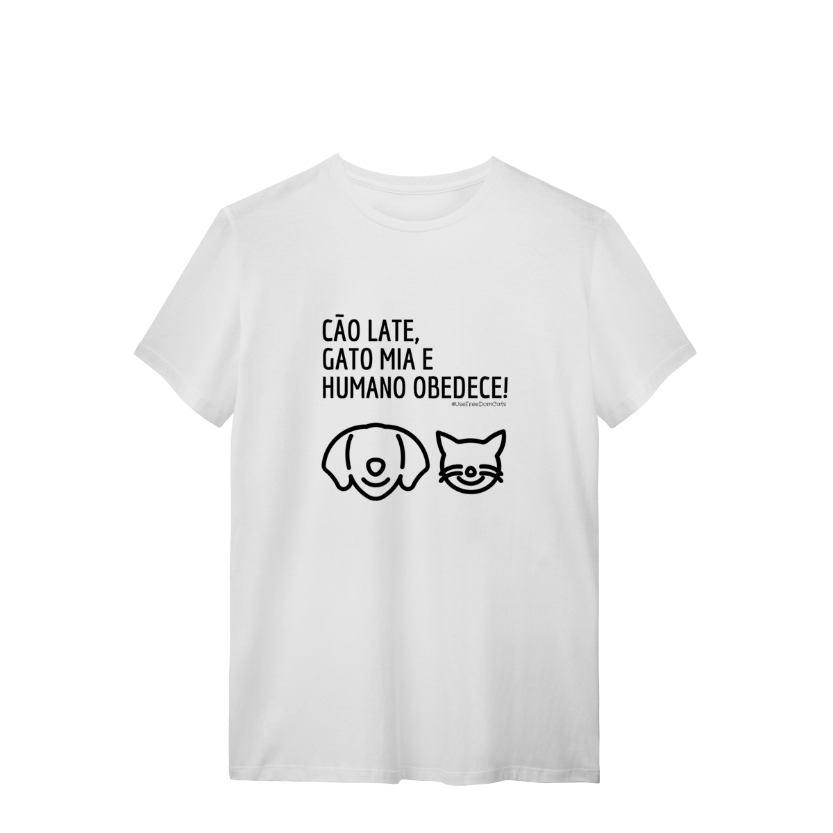 Nome do produto: Camiseta - Cão late e Gato mia