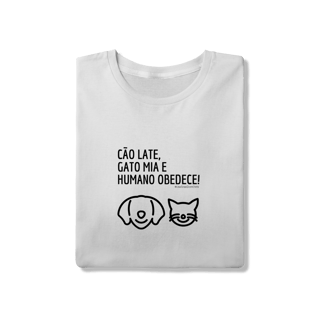 Nome do produto Camiseta - Cão late e Gato mia