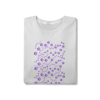 Nome do produto Camiseta - Patinhas roxa