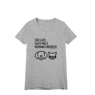 Nome do produto Baby look - Cão late e Gato mia