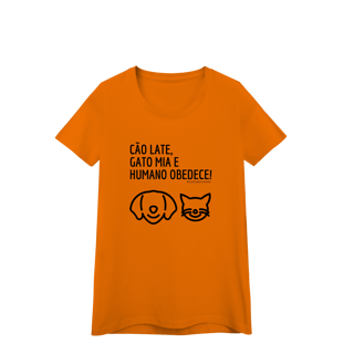 Nome do produto Baby look - Cão late e Gato mia