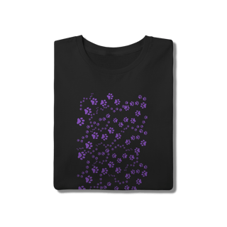 Nome do produto Camiseta - Patinhas roxa