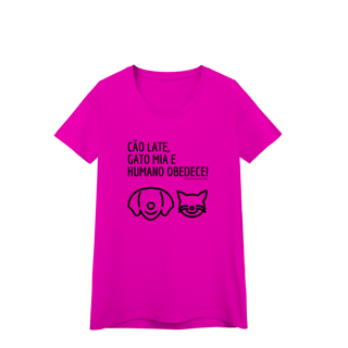 Nome do produto Baby look - Cão late e Gato mia