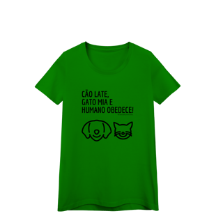 Nome do produto Baby look - Cão late e Gato mia