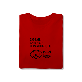 Nome do produto Camiseta - Cão late e Gato mia