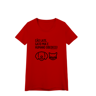 Nome do produto Baby look - Cão late e Gato mia