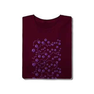 Nome do produto Camiseta - Patinhas roxa