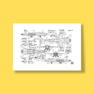 Nome do produtoPoster McDonnell Douglas FA18 Hornet - Blueprint