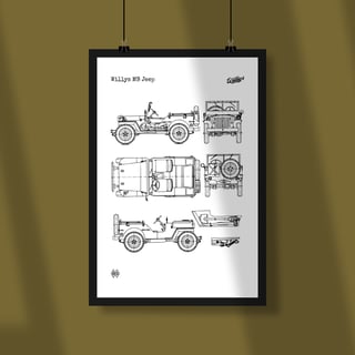 Nome do produtoPoster Willys MB Jeep - A Lenda da WWII