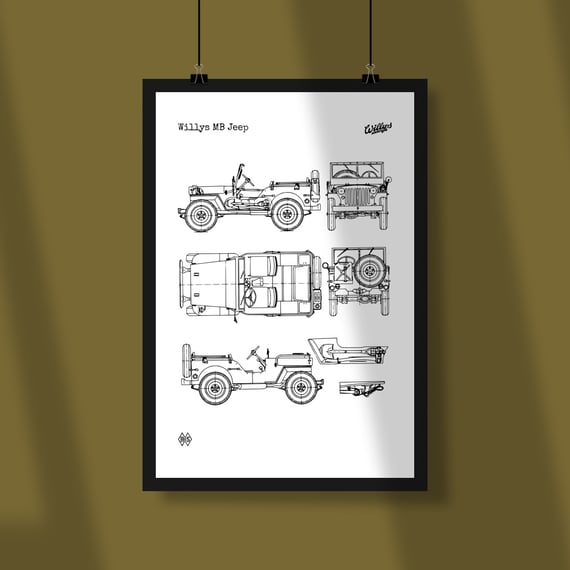 Poster Willys MB Jeep - A Lenda da WWII