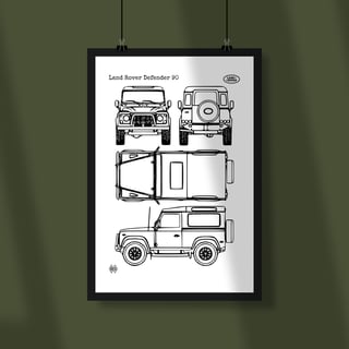 Poster Land Rover Defender 90 - O Ícone Off-Road
