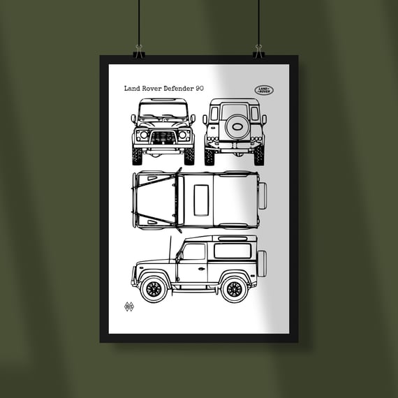 Poster Land Rover Defender 90 - O Ícone Off-Road
